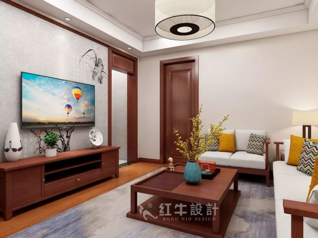 南京老（lǎo）房翻新--兩室一廳變一室兩廳13劉曉芳_寧工新寓60㎡現代中式風格二手房裝修效果圖_客廳