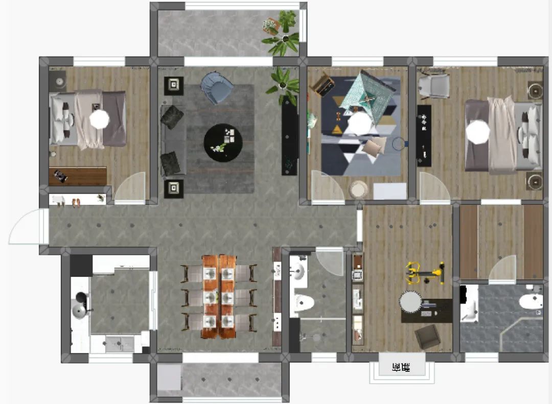 142㎡--保利（lì）國際社區戶型解析02調（diào）整建議（yì）_平麵（miàn）布（bù）置圖