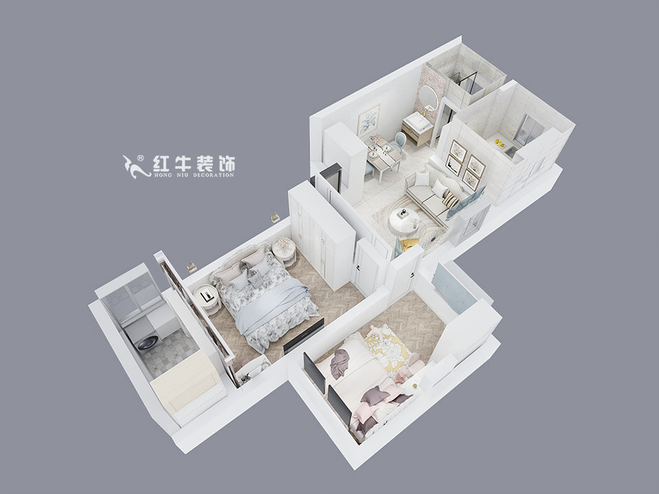 朱明琪_華隆新寓45-201-66㎡-簡歐風格_鳥瞰（kàn）+logo