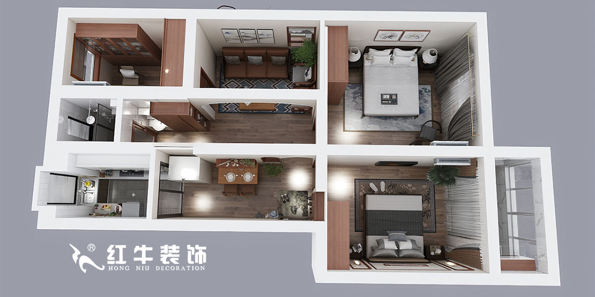 魏明花_西康路3號11-301-85㎡-簡約（yuē）風格_3室2廳1衛00鳥瞰圖