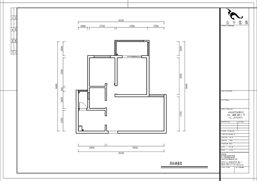 熊浩宇_楓林灣3-403-80㎡-現代簡約風格_2室2廳1衛（老房翻新）_定製（zhì）家（jiā）￥88300_全包12萬00_01原始結構圖