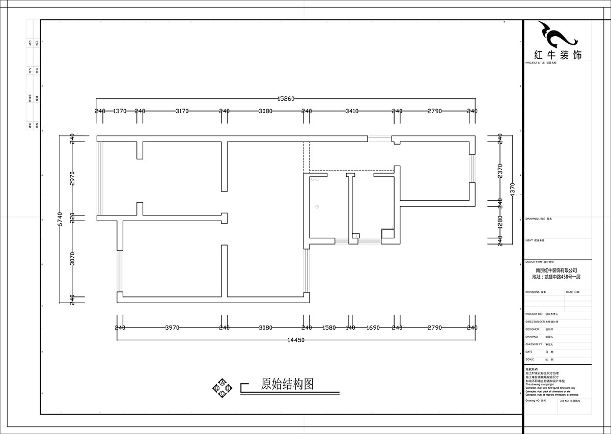 張智猿｜紫楊佳園二期22-407-86㎡-北（běi）歐（ōu）風格｜3室（shì）2廳1衛｜新（xīn）房裝修（xiū）｜定製家￥108698｜全包11萬｜00_01原始結構圖
