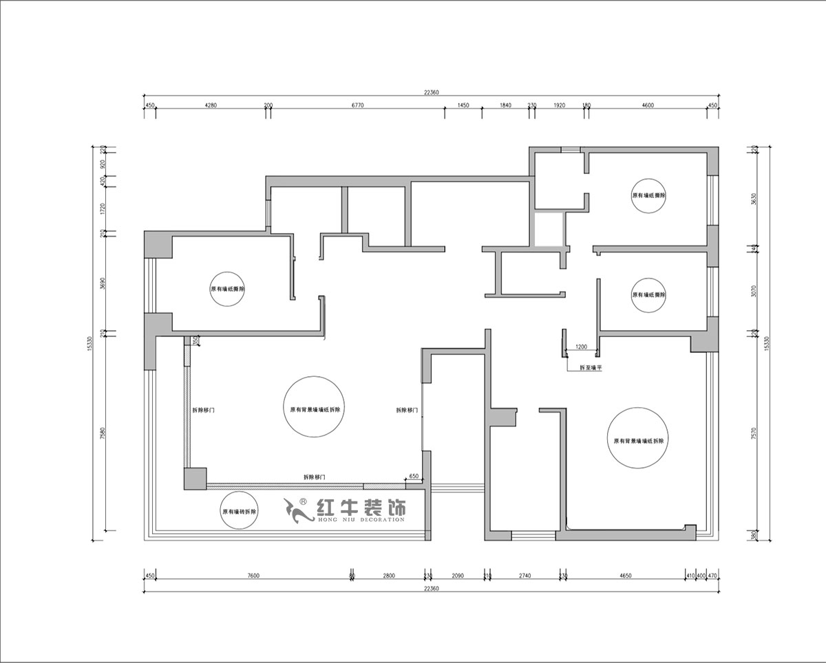 【實景案（àn）例（lì）】朱明琪｜天鵝堡花園-280㎡-現代輕奢風格｜3室2廳2衛｜精裝修改造｜改造家｜全包30萬｜00_01原始結構（gòu）圖
