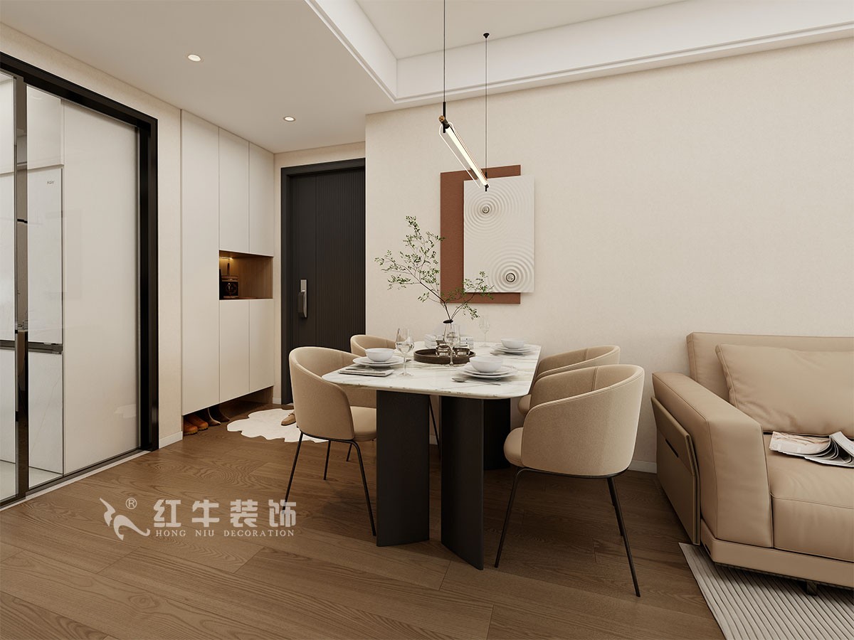 南京93㎡現代簡約風裝修，臥室弧形陽台，舒適愜意