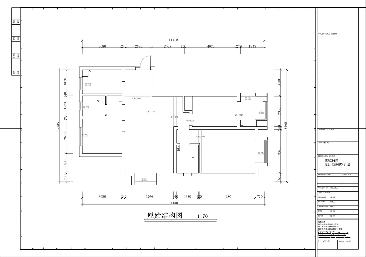 蔣琛（chēn）｜金域國際10-2004-105㎡-現代簡約風格（gé）｜3室（shì）1廳1衛｜毛坯裝修（xiū）｜定（dìng）製家｜全包12萬｜00_01原始結構圖